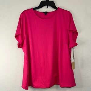 Halogen Pink Boxy Relaxed Short Sleeve Tee‎